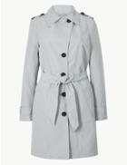 Marks & Spencer Button Detailed Trench Coat Fresh Green