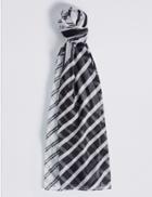 Marks & Spencer Spliced Stripe Scarf Black/white