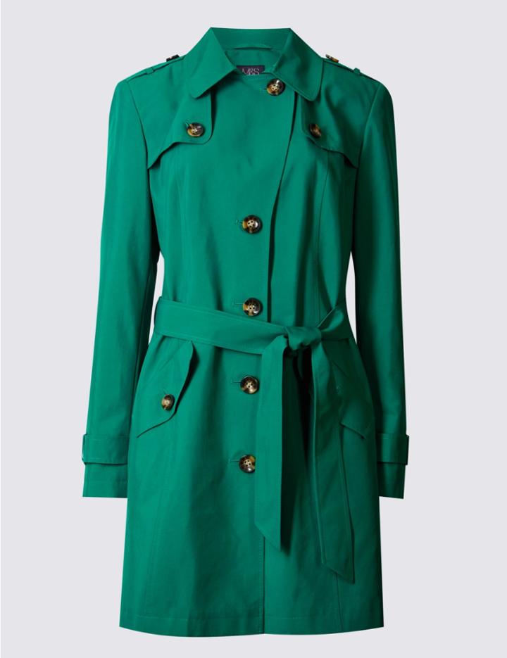 Marks & Spencer Belted Trench With Stormwear&trade; Green