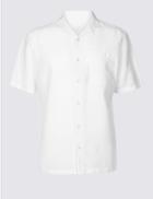 Marks & Spencer Easy Care Linen Rich Shirt White