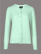 Marks & Spencer Pure Cashmere Button Through Cardigan Pale Jade