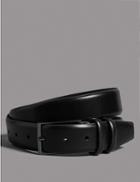 Marks & Spencer Leather Rectangular Buckle Smart Belt Black