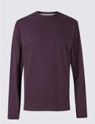 Marks & Spencer Pure Cotton Crew Neck T-shirt Deep Purple
