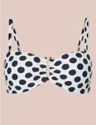Marks & Spencer Spot Print Non-wired Bandeau Bikini Top Cream Mix