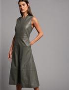 Marks & Spencer Leather Sleeveless Skater Dress Grey