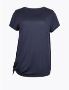 Marks & Spencer Quick Dry Side Tie Sport Top Navy