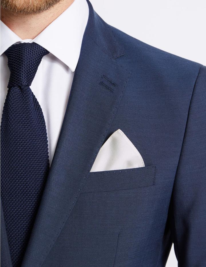 Marks & Spencer Pure Silk Pocket Square Burgundy