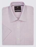 Marks & Spencer Pure Cotton Non-iron Shirt With Pocket Magenta