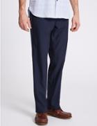 Marks & Spencer Slim Fit Flat Front Golf Chinos Navy