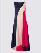Marks & Spencer Colour Block Splice Midi Dress Pink Mix