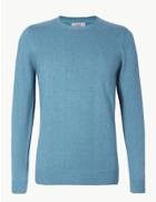 Marks & Spencer Pure Cotton Crew Neck Jumper Dusty Blue