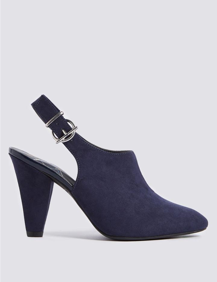 Marks & Spencer High Front Slingback Court Shoes Navy