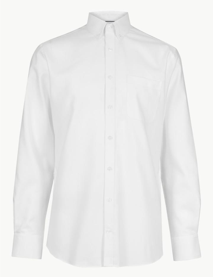 Marks & Spencer Pure Cotton Tailored Fit Oxford Shirt White