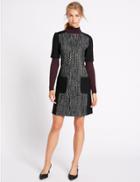 Marks & Spencer Textured Patch Pocket Tunic Dress Black Mix