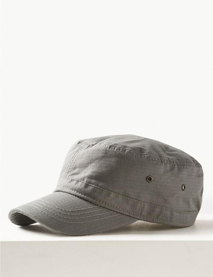 Marks & Spencer Pure Cotton Baseball Cap With Stormwear™ Grey