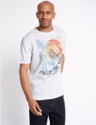 Marks & Spencer Pure Cotton Printed Crew Neck T-shirt White