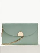 Marks & Spencer Fold Over Chain Clutch Bag Mint