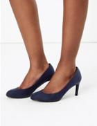Marks & Spencer Stiletto Heel Almond Toe Court Shoes Navy