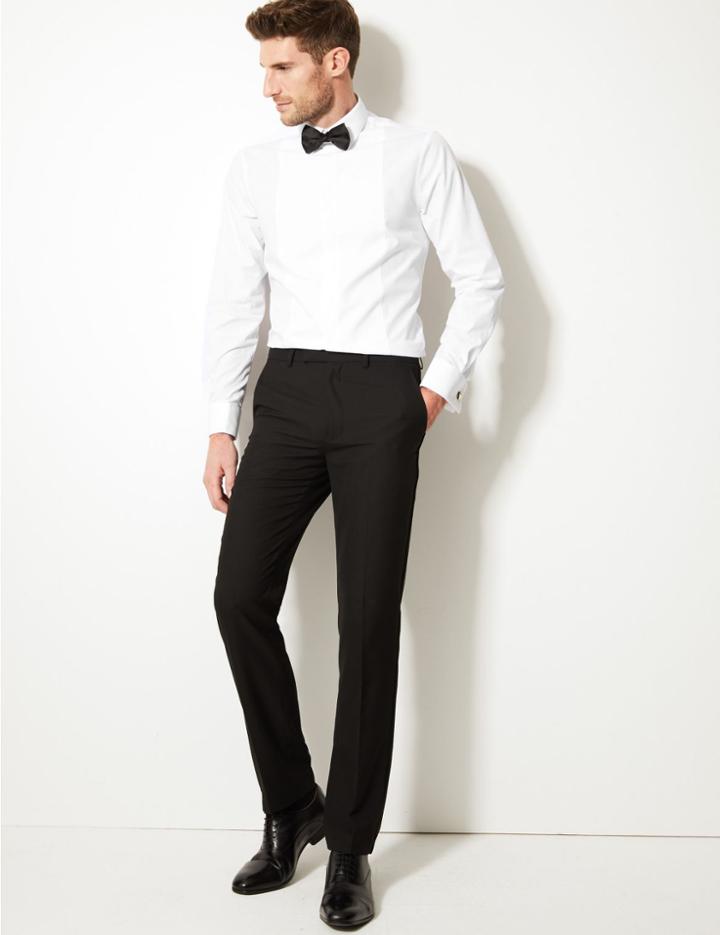 Marks & Spencer Cotton Blend Slim Fit Dinner Shirt