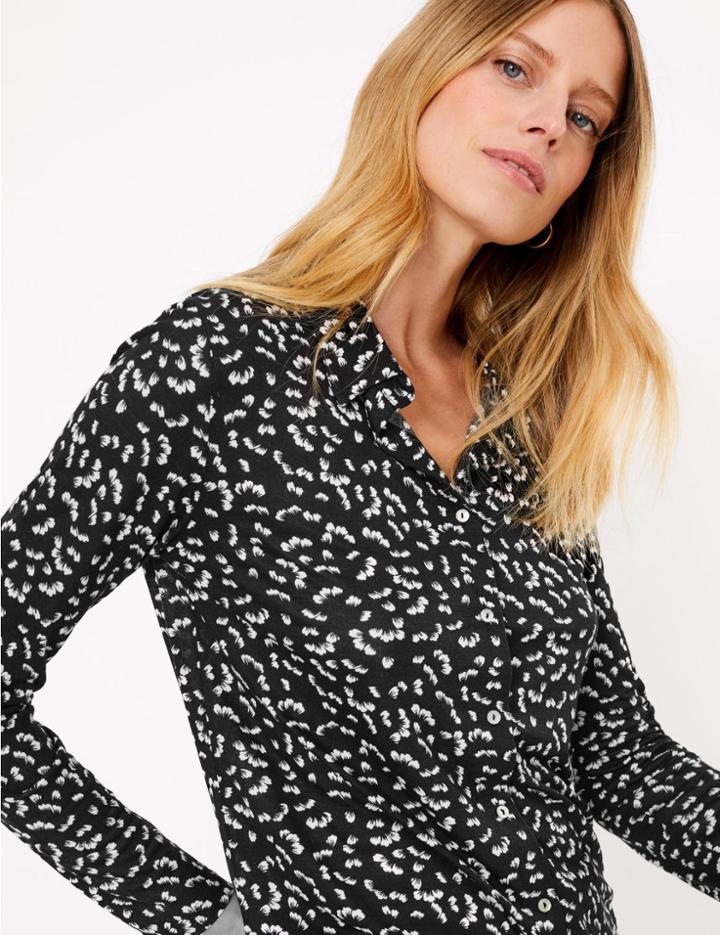 Marks & Spencer Floral Print Shirt Black Mix