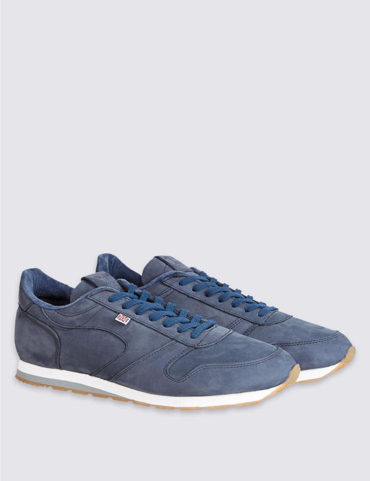 Marks & Spencer Seoul 88 Blue Nubuck Trainers Navy