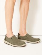 Marks & Spencer Slip-on Shoes With Freshfeet&trade; Khaki Mix