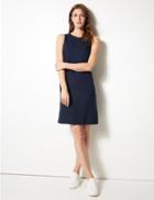 Marks & Spencer Fuller Bust Linen Rich Shift Mini Dress Navy
