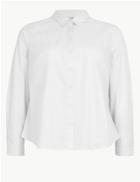Marks & Spencer Plus Cotton Fitted Shirt White