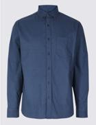 Marks & Spencer Pure Cotton Oxford Shirt With Pocket Midnight