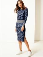 Marks & Spencer Animal Print Knitted Skirt Blue Mix