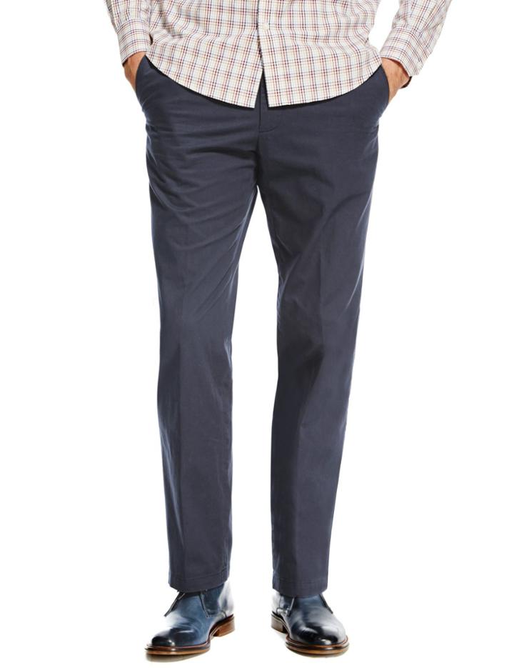 Marks & Spencer Regular Fit Chinos With Stormwear&trade; & Activewaist Navy Mix