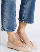 Marks & Spencer Leather Low Heel Ballerina Pumps Nude