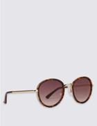 Marks & Spencer Metal Bridge Tortoise Oversized Sunglasses Brown Mix