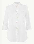 Marks & Spencer Long Sleeve Relaxed Fit Shirt Soft White