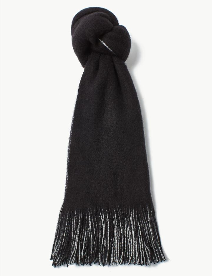 Marks & Spencer Double Sided Brushed Scarf Black Mix