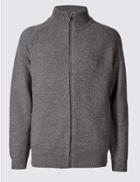 Marks & Spencer Pure Cotton Textured Jumper Silver Grey
