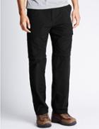 Marks & Spencer Regular Cotton Rich Trekking Trousers With Belt Black