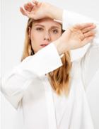 Marks & Spencer Satin Flared Cuff Shirt Ivory