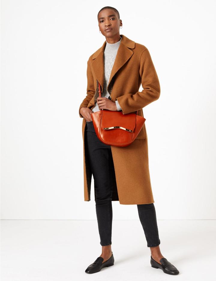 Marks & Spencer Leather Cross Body Bag Russet