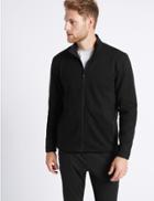 Marks & Spencer Textured Zipped Through Fleece Top Black