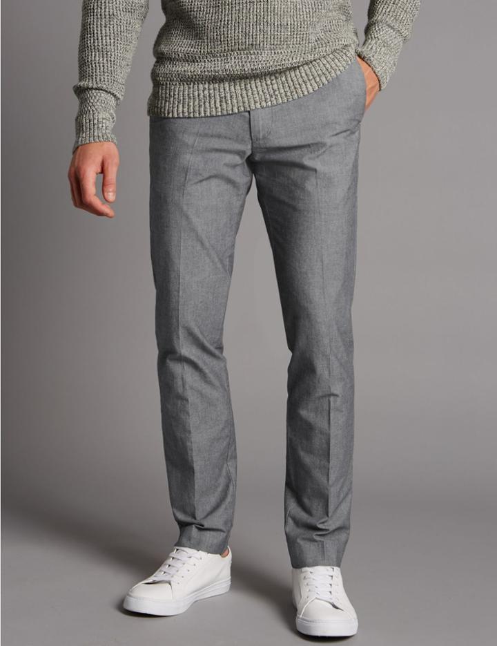 Marks & Spencer Slim Fit Textured Chinos Grey