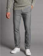 Marks & Spencer Slim Fit Textured Chinos Grey