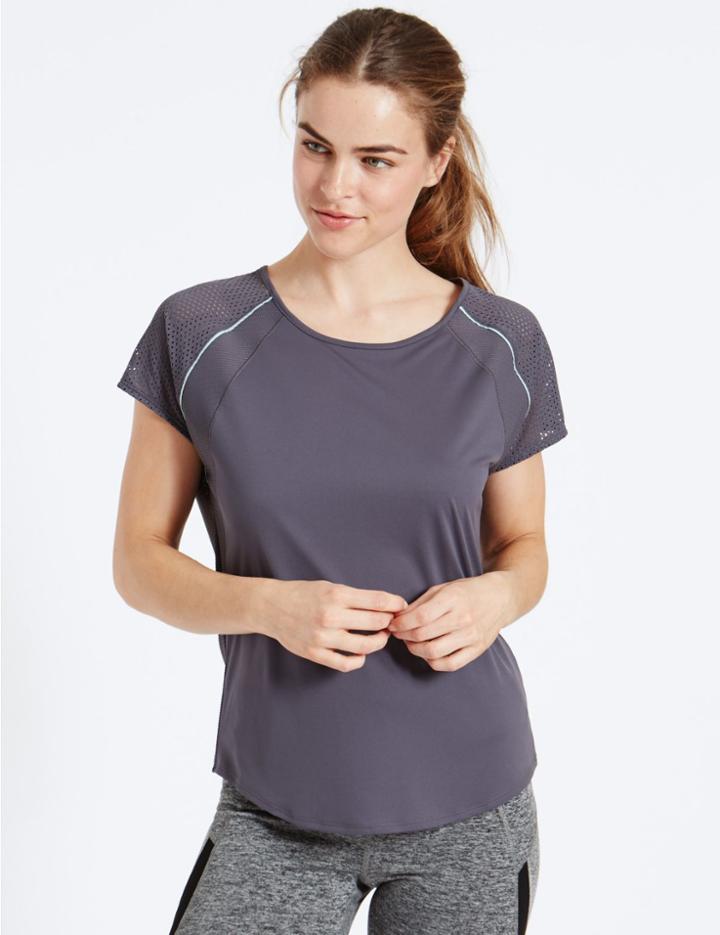 Marks & Spencer Light As Air Sports T-shirt White Mix