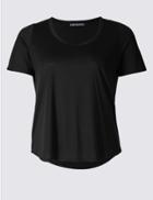 Marks & Spencer Plus Round Neck Short Sleeve T-shirt Black