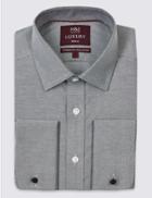 Marks & Spencer Pure Cotton Regular Fit Shirt Grey Mix