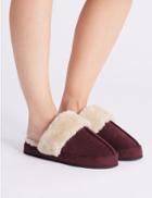 Marks & Spencer Suede Mule Slippers Berry