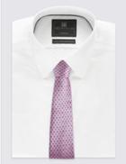 Marks & Spencer Pure Silk Floral Print Tie Pink Mix