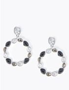 Marks & Spencer Gem Hoop Drop Earrings Black Mix