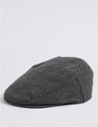 Marks & Spencer Wool Blend Thinsulate&trade; Flat Cap With Stormwear&trade; Grey