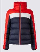 Marks & Spencer Colour Block Padded Jacket Red Mix